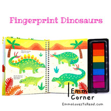Load image into Gallery viewer, Usborne Fingerprint Activities: Dinosaurs