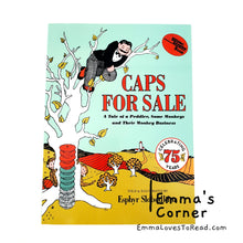 Load image into Gallery viewer, Caps for Sale: A Tale of a Peddler, Some Monkeys and Their Monkey Business by Esphyr Slobodkina Children Picture Book PB