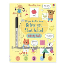 Load image into Gallery viewer, Usborne Wipe-Clean All You Need to Know Before You Start School Activity Book