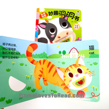 Load image into Gallery viewer, Bilingual Chinese English Interactive Board Books 妙趣洞洞书