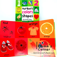 Load image into Gallery viewer, Numbers Colors Shapes Padded Board Book by Priddy Baby