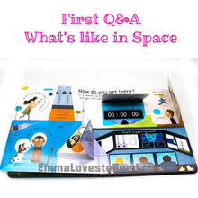 Load image into Gallery viewer, Usborne Lift-The-Flap First Questions &amp; Answers : What&#39;s it like in space? Board Book
