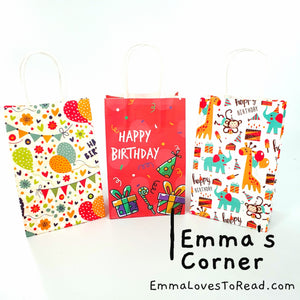 Birthday Kraft Paper Bag Goodie Bag Gift Bag (5pcs)