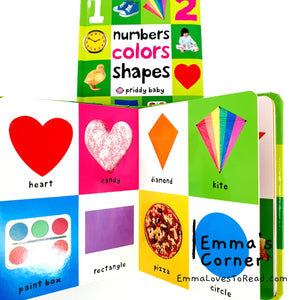 Numbers Colors Shapes Padded Board Book by Priddy Baby