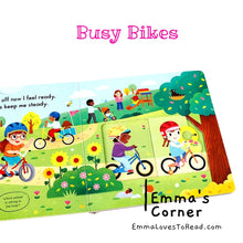 Load image into Gallery viewer, Campbell Busy Book: Busy Bikes Interactive Board Book
