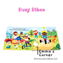 Load image into Gallery viewer, Campbell Busy Book: Busy Bikes Interactive Board Book
