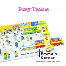 Load image into Gallery viewer, Campbell Busy Book: Busy Trains Interactive Board Book
