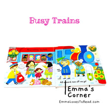 Load image into Gallery viewer, Campbell Busy Book: Busy Trains Interactive Board Book
