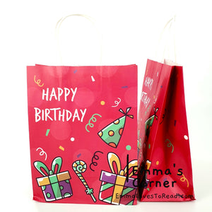 Birthday Kraft Paper Bag Goodie Bag Gift Bag (5pcs)