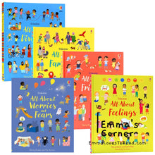 Load image into Gallery viewer, Usborne All About Series: Family, Friends, Feelings, Diversity and Worries and Fears
