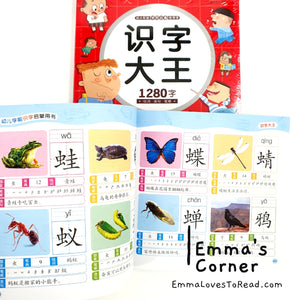 Learning 1280 Words Chinese Characters 识字大王 1280字